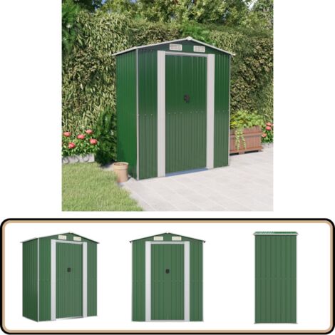 Geräteschuppen Grün 192x108x223 cm Verzinkter Stahl - Gartenschuppen - Gerätehaus - Werkzeuglager - Außenaufbewahrung - Gartenorganisation