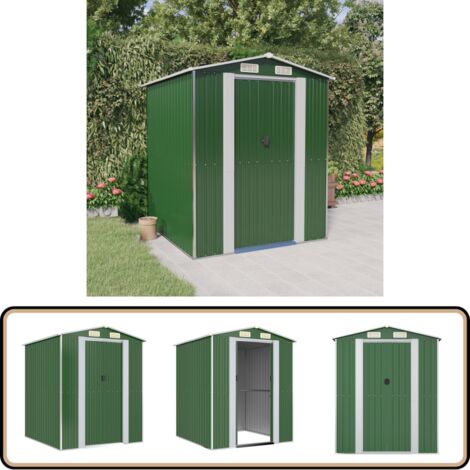 Geräteschuppen Grün 192x191x223 cm Verzinkter Stahl - Gartenschuppen - Gerätehaus - Werkzeuglager - Außenaufbewahrung - Gartenorganisation