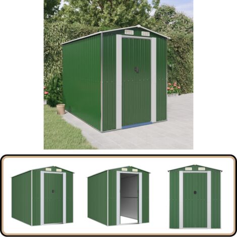 Geräteschuppen Grün 192x274x223 cm Verzinkter Stahl - Geräteschuppen - Gartenhaus - Werkzeuglager - Außenschrank - Metallgartenhaus