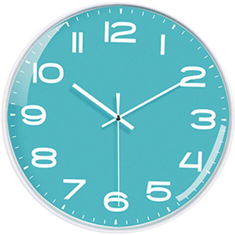 Geräuschlose 30-cm-Wanduhr – Umweltfreundliches Quarzwerk, weißer Rahmen und grünes Bedienfeld für Büro und Schlafzimmer, geruchsneutral und langlebig (ABS)