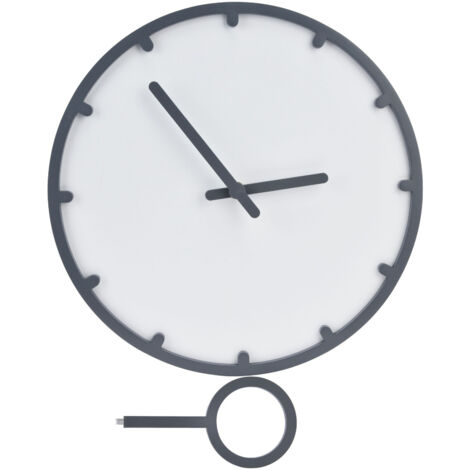 Geräuschlose Wanduhr aus Holz, rund, mit Haken, für Wohnzimmer, Café, Bar, Grau