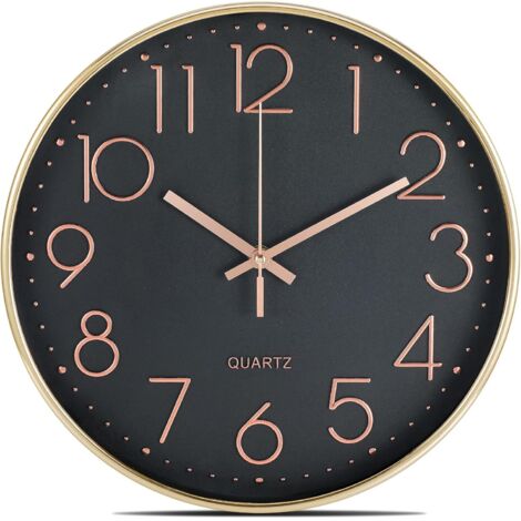 Geräuschlose Wanduhr, kein Ticken, 30,5 cm, moderne batteriebetriebene Wanduhr, gut lesbar, Dekoration für Küche, Wohnzimmer, Büro, Badezimmer