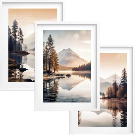 Gerahmte Wandposter Bergblicke See Wandbilder für das Wohnzimmer