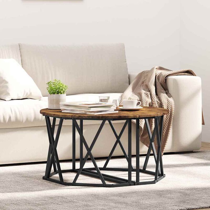 Vidaxl Couchtisch Raucheiche 80x80x42 Cm Ingenieurholz