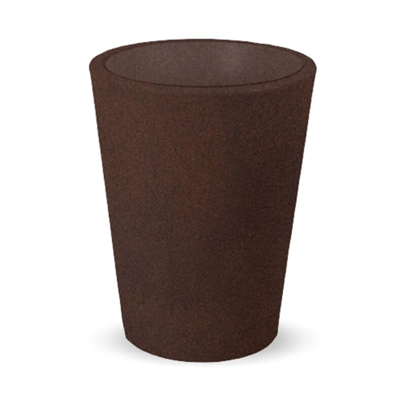 Gerbera 33 Jardinière Ronde d'Intérieur et d'Extérieur Pour Plantes et Fleurs Très Résistante au Temps. Fabriqué en Polyéthylène en Espagne - Bronze