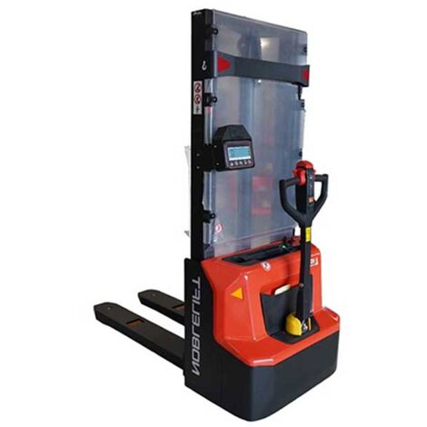 Gerbeur peseur électrique imprimante à batterie lithium - Levée 2814mm - Charge 1200kg - Passage de portes - PSE12N2900SCIMP