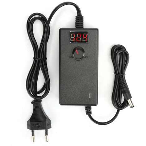 Geregelter Netzadapter (3–12 V, 3 A) mit Display und Drehzahlregelung – 100–240 V, variabler Netzstecker (EU-Stecker)