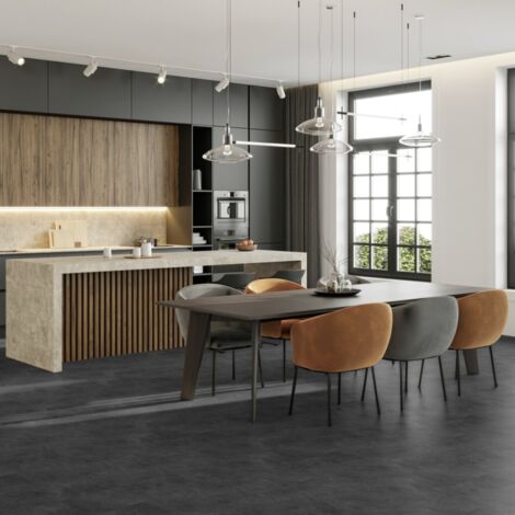 Gerflor – Dalle de sol PVC clipsable effet pierre grey marble – Sous-couche intégrée – Résistante à l'eau – Surface 2.04 m²