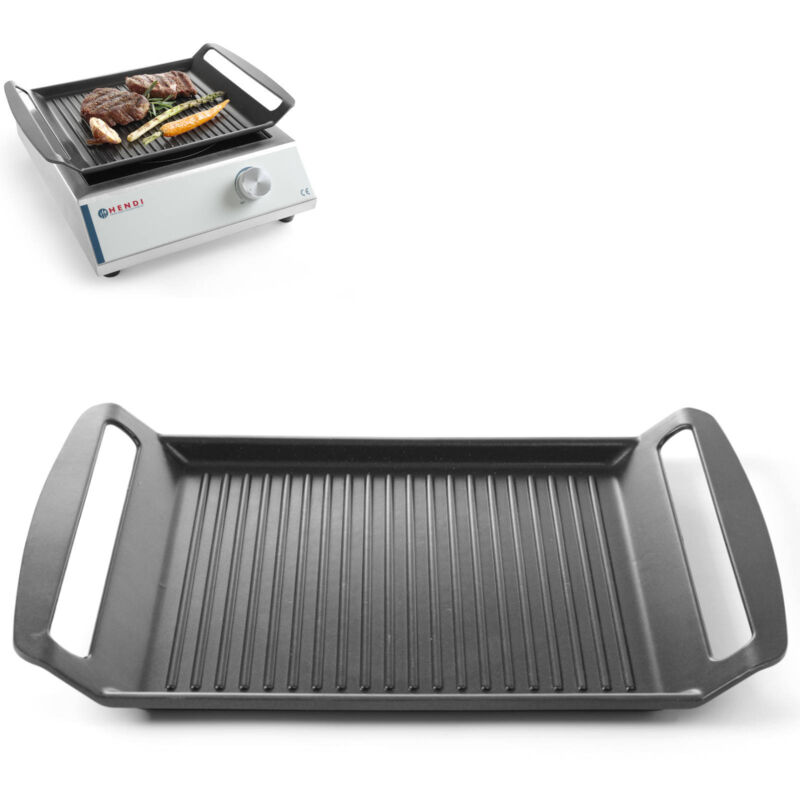Hendi - Grillplatte für Induktionskocher, 390x260x(H)35mm