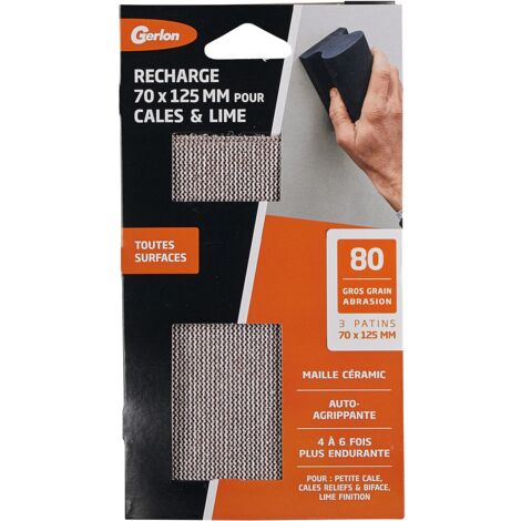 Gerlon ADRMSG, ricarica abrasiva super resistente, confezione da 3 maglie in ceramica, 70 125 mm, grana grossa (80), neutra