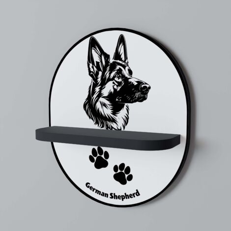 GERMAN SHEPARD Mensola ovale nera