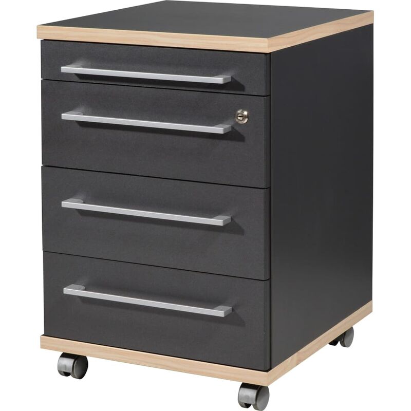 

Armario archivador con ruedas Duo gris antracita 42x45x60 cm - Antracita - Germania