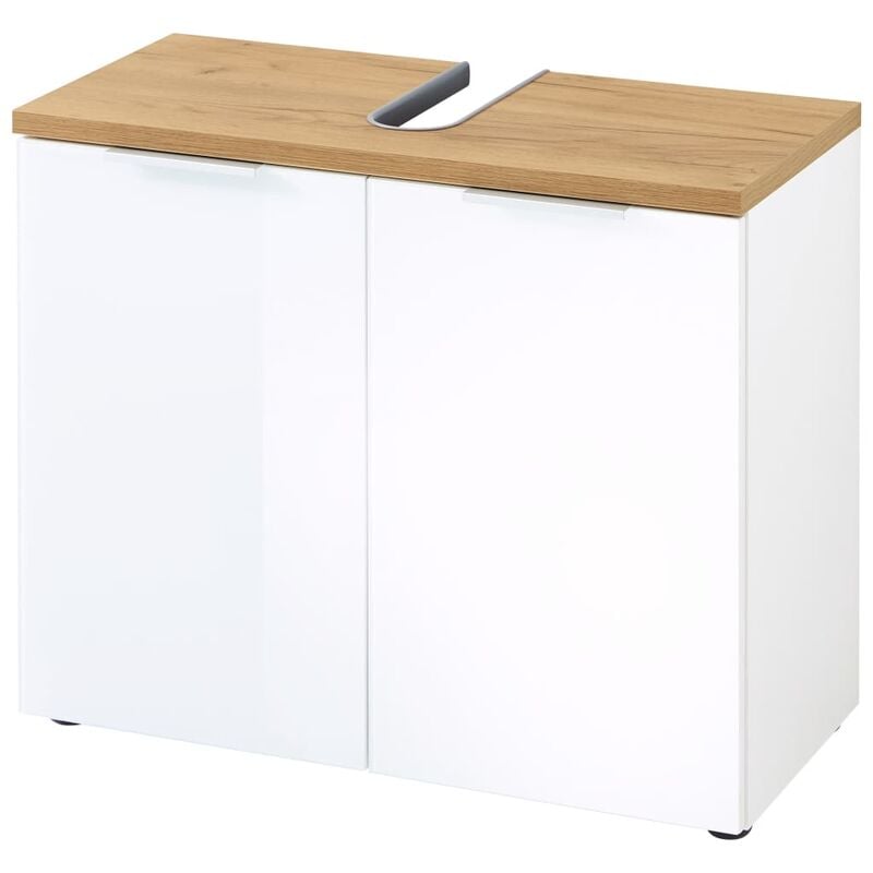 

Armario para lavabo GW-Pescara repro roble Navarra y blanco - Blanco - Germania