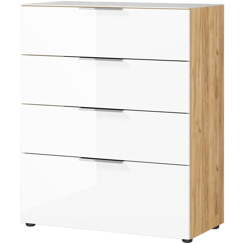 

Cajonera de 4 cajones GW-Oakland blanco y roble - Germania