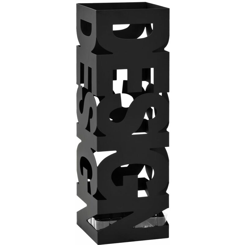 

vidaXL Paragüero Acero Diseño de Design Negro - Negro