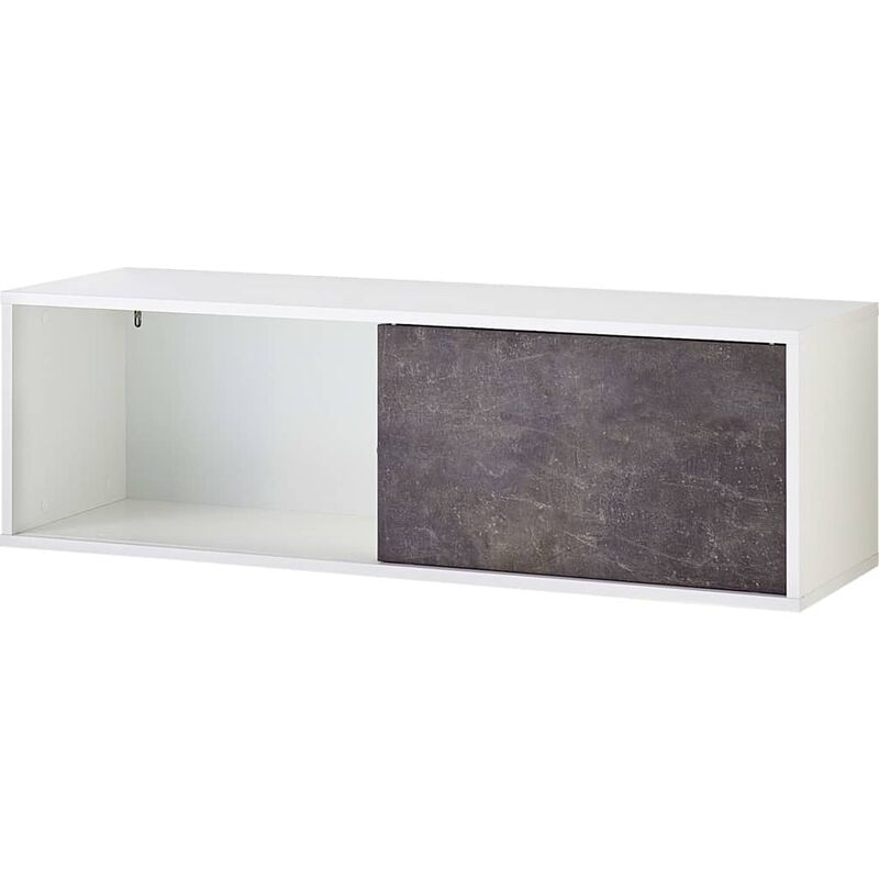 

Estante con puerta corredera Altino negro basalto y blanco - Blanco - Germania