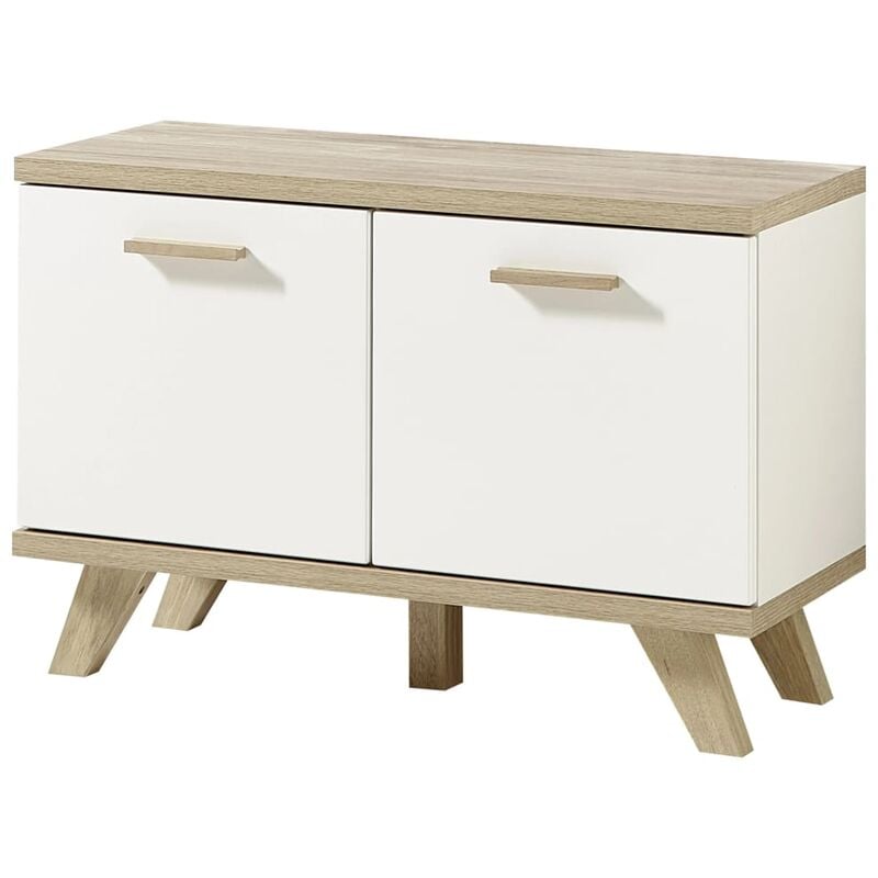 

Mueble zapatero Oslo color roble Sonoma y blanco 76x35x51,5cm - Blanco - Germania