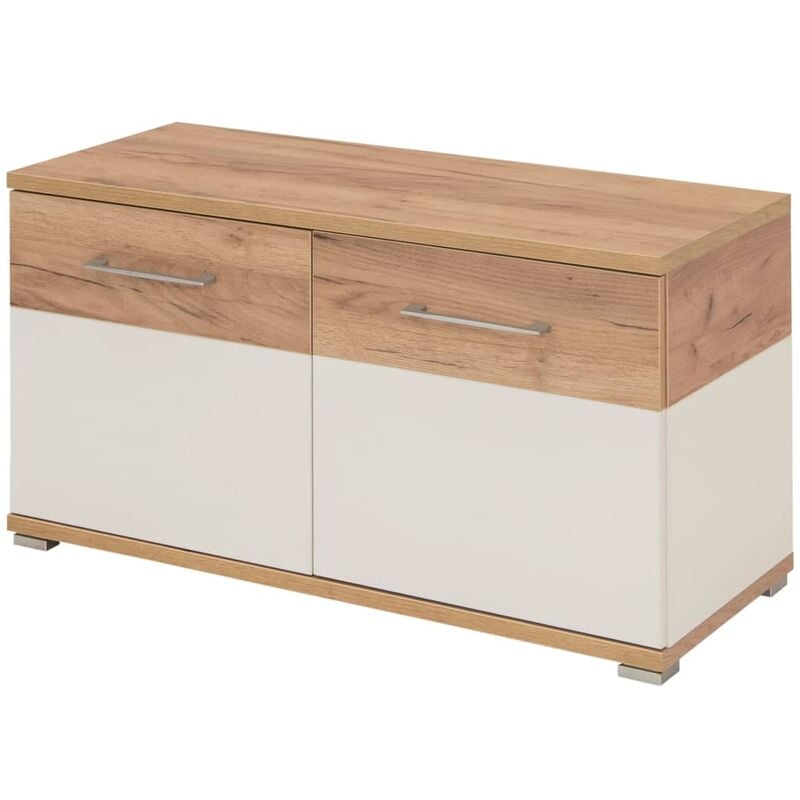 

Mueble zapatero Topix color blanco y roble 96x40x50,4 cm - Blanco - Germania