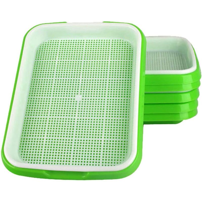 Shining House - germoir pour graines à germer, 6pcs Plateaux de Germination de Graines des Semences, Bacs à Semis avec Étagère en Plastique Extra