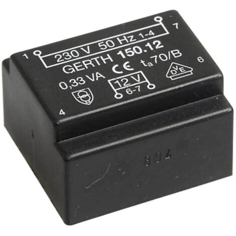 Gerth PT151501 Transformateur pour circuits imprimés 1 x 230 V 1 x 15 V/AC 0.35 VA 23 mA V056201