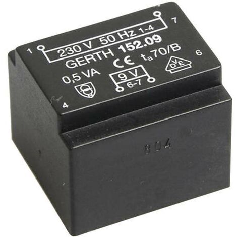 Gerth PT200601 Transformateur pour circuits imprimés 1 x 230 V 1 x 6 V/AC 0.50 VA 83 mA V056181