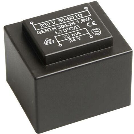 Gerth PT302402 Transformateur pour circuits imprimés 1 x 230 V 2 x 12 V/AC 1.80 VA 75 mA V056401