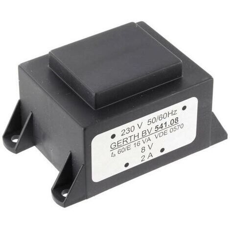 Gerth PTA541502 Transformateur pour circuits imprimés 1 x 230 V 2 x 7.50 V/AC 16 VA 1066 mA