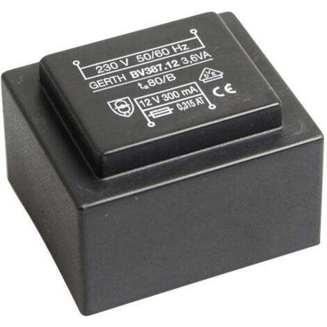 Gerth PTG380901 Transformateur pour circuits imprimés 1 x 230 V 1 x 9 V/AC 3.60 VA 400 mA V056681