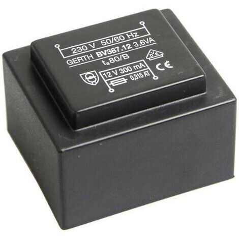 Gerth PTG386002 Transformateur pour circuits imprimés 1 x 230 V 2 x 30 V/AC 3.60 VA 60 mA V056061