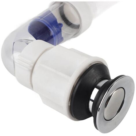 Geruchsdichter, flexibler Spülbecken-Siphon, 40 mm ausziehbarer Universal-ABS-Abflussschlauch mit Magnetventil, weiß, einteilig
