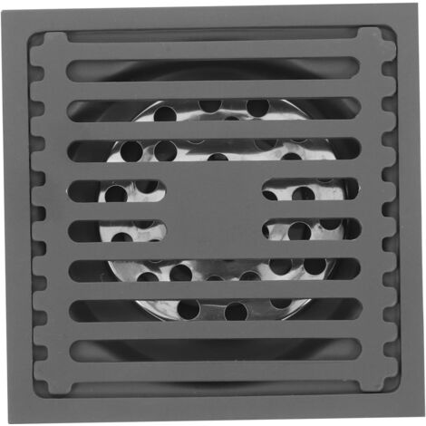 Geruchsneutralisierender Bodenablauf-Auffangbehälter, wasserdicht und hygienisch, quadratischer Haarfänger für Abflüsse, quadratischer Abwasserablauf, Edelstahl 304, dunkelgrau