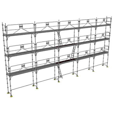 Gerüst 128m² - Struktur + Plattformen -Gelände Version - DUO128GC-SP