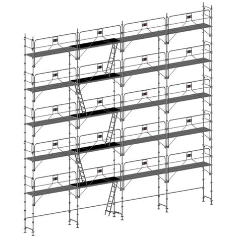 Gerüst 156m² : Struktur + Plattformen + Leiste -Gelände Version - DUO156GC-SPP
