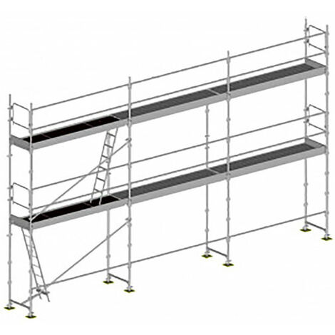 Gerüst 60m² - Struktur + Plattformen + Leiste - Strebe Version - DUO60-SPP