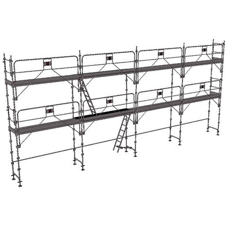 Gerüst 78m² - Struktur + Plattformen + Leiste -Gelände Version - DUO78GC-SPP