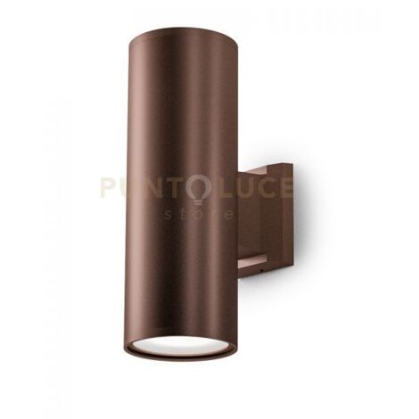 GES1008- APPLIQUE IN ALLUMINIO 2 LUCI ATTACCO E27 COLORE RUGGINE IP65