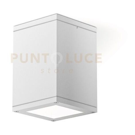 GES1011- PLAFONIERA QUADRATA IN ALLUMINIO COLORE BIANCA 1 LUCE ATTCCO E27 IP65