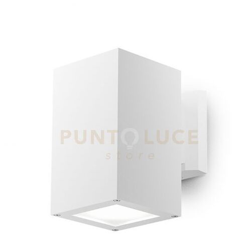 GES1014- APPLIQUE QUADRATA IN ALLUMINIO COLORE BIANCA 1 LUCE ATTCCO E27 IP65
