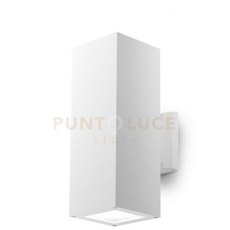 GES1017- APPLIQUE RETTANGOLARE IN ALLUMINIO COLORE BIANCA 2 LUCI ATTCCO E27 IP65