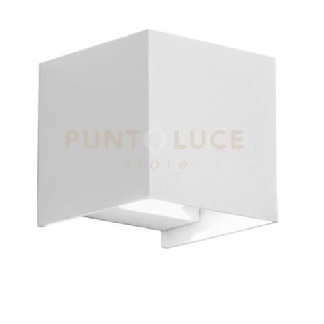 GES1023- APPLIQUE LED 3000K-4000K-5500K  800LM 2X5W DOPPIA ILLUMINAZIONE  IP65 COLORE BIANCO 12X12CM