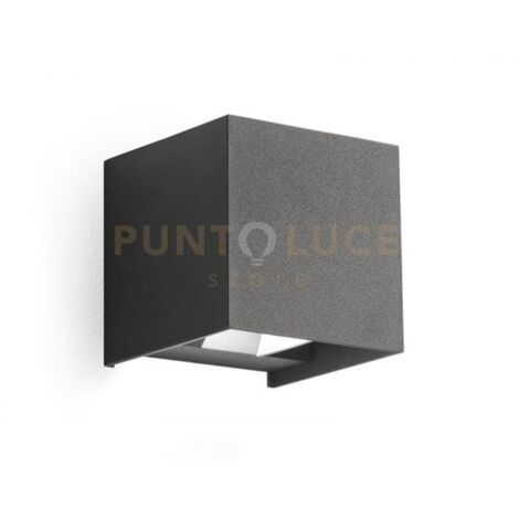 GES1024- APPLIQUE LED 3000K-4000K-5500K  800LM 2X5W DOPPIA ILLUMINAZIONE  IP65 COLORE GRIGIO ANTRACITE 12X12CM