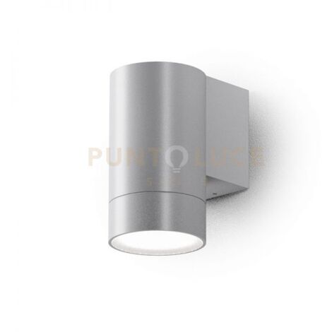 GES1062- APPLIQUE 1 LUCE ATTCACO GU10 COLORE GRIGIO ALLUMINIO IN ALLUMINIO IP54 H.11,5CM