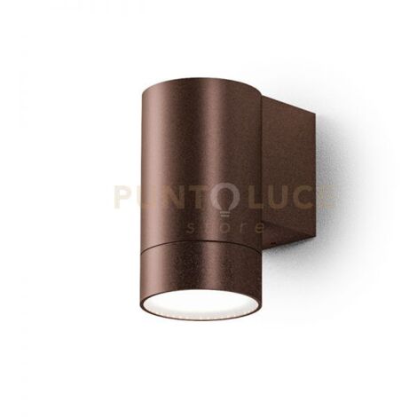 GES1063- APPLIQUE 1 LUCE ATTCACO GU10 COLORE MARRONE IN ALLUMINIO IP54 H.11,5CM