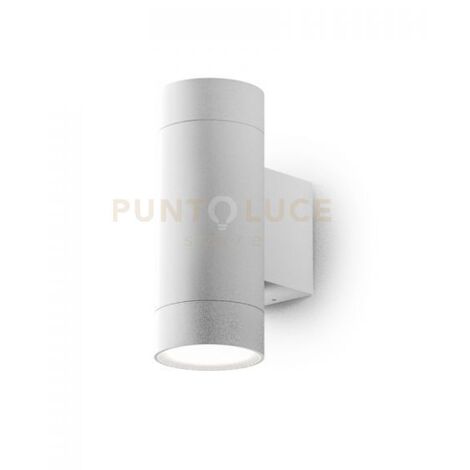 GES1064- APPLIQUE 1 LUCE ATTCACO GU10 COLORE BIANCO IN ALLUMINIO IP54 H.16CM