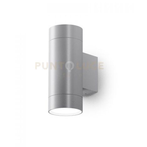 GES1066- APPLIQUE 1 LUCE ATTCACO GU10 COLORE GRIGIO ALLUMINIO IN ALLUMINIO IP54 H.16CM