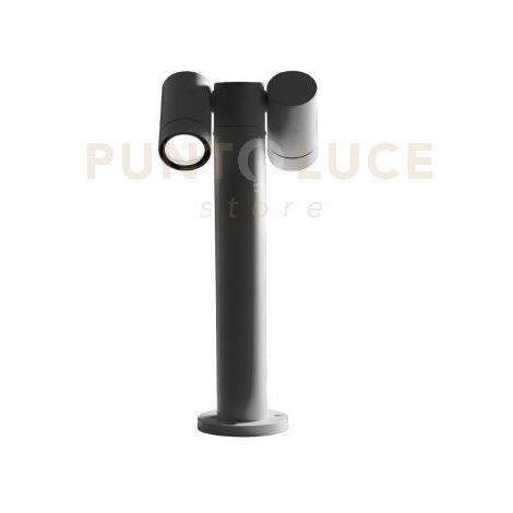 GES1122- PALETTO IN ALLUMINIO 2 LUCI ATTACCO GU10 ANTRACITE IP65 H.45CM ORIENTABILE