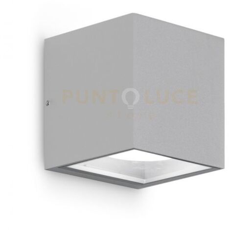 GES171- APPLIQUE 2 LUCI ATTACCO GX53 ALLUMINIO E VETRO COLORE GRIGIO ALLUMINIO