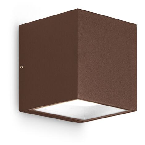 GES172- APPLIQUE 2 LUCI ATTACCO GX53 ALLUMINIO E VETRO COLORE MARRONE