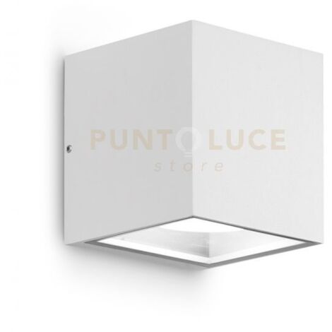 GES173- APPLIQUE 2 LUCI ATTACCO GX53 ALLUMINIO E VETRO COLORE BIANCO