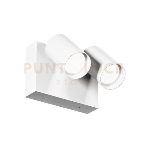 GES2073- APPLIQUE FARETTO ORIENTABILE 2 LUCI A LED 3000-4000-6500K 1250-1390-1370LM 2X9W COLORE BIANCO